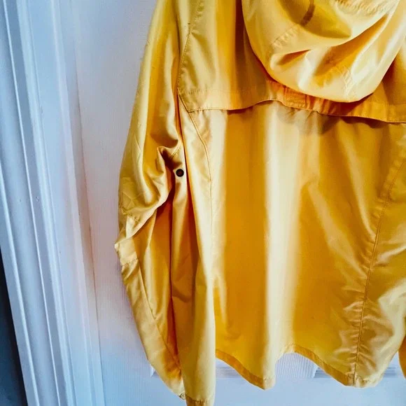 Eddie Bauer Yellow Sport Hooded Lightweight Zip Up Rain Jacket XL GorpCore - Picture 4 of 10